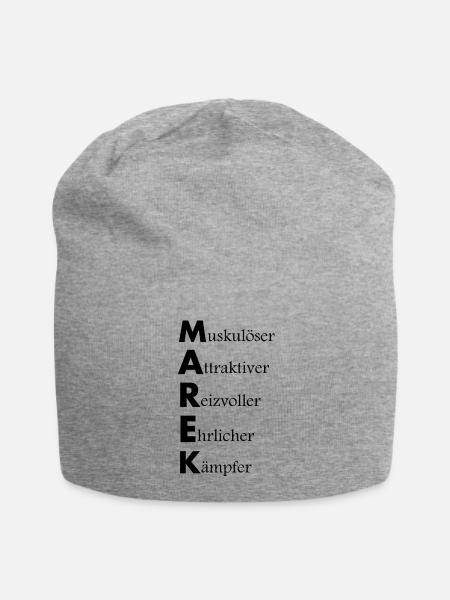 Marek polnischer Vorname - Jersey-Beanie - Grau meliert