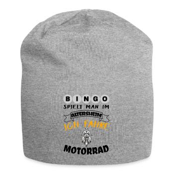 Herren / Opa ich fahre Motorrad - Opa Geburtstag - Jersey-Beanie - Grau meliert - Vorne