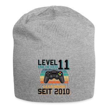 11th birthday gamer - Jersey Beanie - heather grey - Front