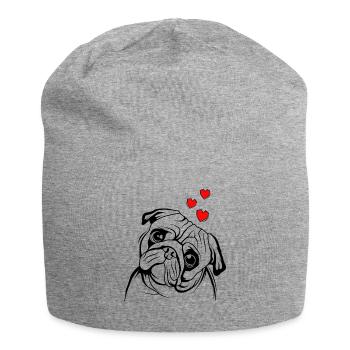 Mops - Jersey-Beanie - Grau meliert - Vorne