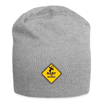 Baby on board fashion design - Jersey Beanie - heather grey - Front