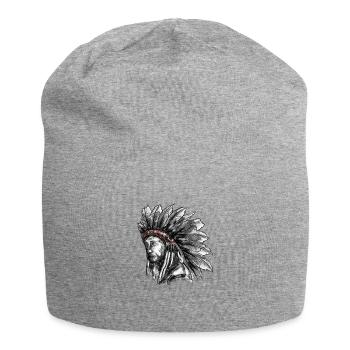 Häuptling - Jersey-Beanie - Grau meliert - Vorne