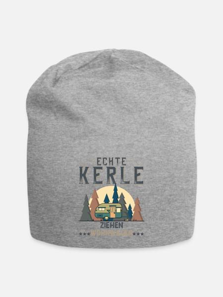 Echte Kerle ziehen Wohnwagen Camping Wohnmobil - Jersey-Beanie - Grau meliert