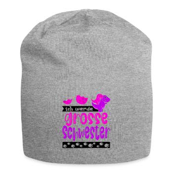Ich werde grosse Schwester - Bald Schwester - Jersey-Beanie - Grau meliert - Vorne