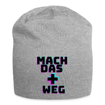 Mach das Plus weg - Tiktok Trend - Jersey-Beanie - Grau meliert - Vorne