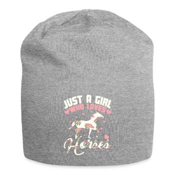 Girl how loves Pferde Reiter Geschenk - Jersey-Beanie - Grau meliert - Vorne
