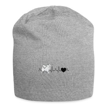 Samojede Herzschlag Schlittenhund Samojeden - Jersey-Beanie - Grau meliert - Vorne