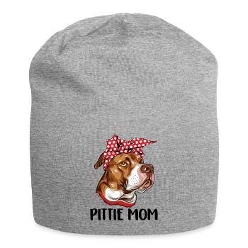 Pittie Mom Shirt Mignon Pitbull Chien Maman Shirt Pet - Bonnet en jersey - gris chiné - Devant