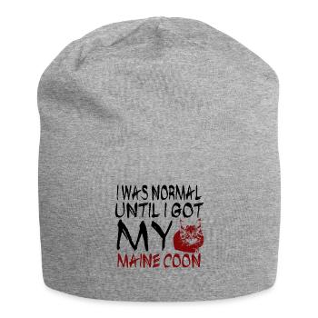 Maine coon cat - Jersey Beanie - heather grey - Front