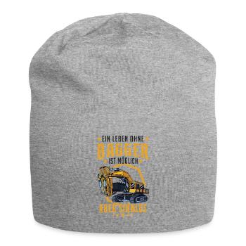 Baggerführer Bagger Spruch Baggerfahrer Geschenk - Jersey-Beanie - Grau meliert - Vorne