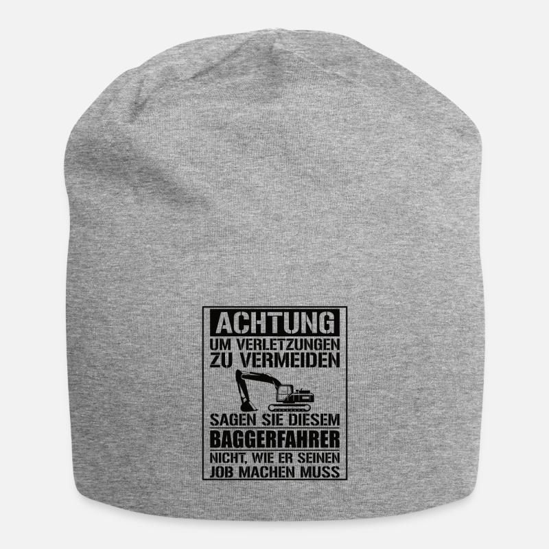 Baggerfahrer Geschenk Lustiger Spruch Bagger - Jersey-Beanie - Grau meliert