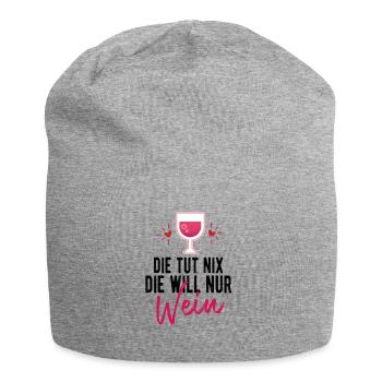 Die tut nix die will nur Wein - Jersey-Beanie - Grau meliert - Vorne