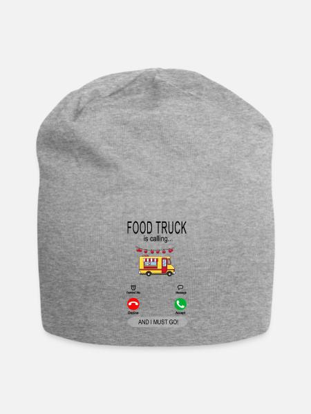 Food Truck is calling - Tolles Streetfood Essen - Jersey-Beanie - Grau meliert