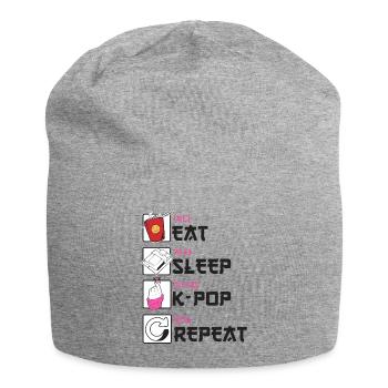 Eat Sleep K-POP Repeat Korean Pop - Jersey-Beanie - Grau meliert - Vorne