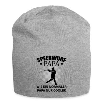 Speerwerfen Speerwurf Speerwerfer Papa Geschenk - Jersey-Beanie - Grau meliert - Vorne