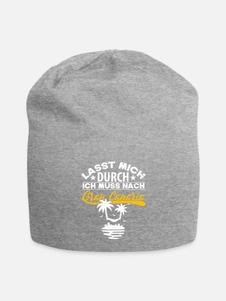 Gran Canaria Urlaub Urlaubsreise Reise Geschenk - Jersey-Beanie - Grau meliert