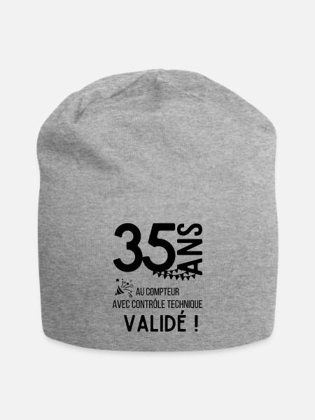 35 ans au compteur cadeau humour pour anniversaire - Bonnet en jersey - gris chiné