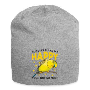 Wellensittich - Jersey-Beanie - Grau meliert - Vorne