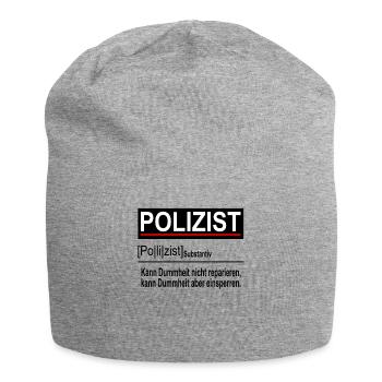 Polizei Kinder Arbeit Ordnungsamt Geschenk - Jersey-Beanie - Grau meliert - Vorne