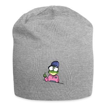 Frosch zeigt Mittelfinger - Jersey-Beanie - Grau meliert - Vorne