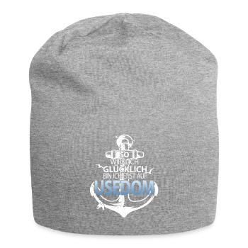 Usedom Vintage Anker Strand Sylt - Jersey-Beanie - Grau meliert - Vorne