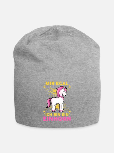 Mir Egal Ich Bin Ein Einhorn Fabelwesen Statement - Jersey-Beanie - Grau meliert