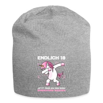 Endlich 18 Jetzt Muss Ich Nur Noch Erwachsen - Jersey-Beanie - Grau meliert - Vorne