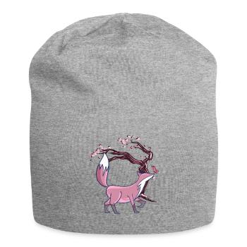 FOX Japanese Kirschblüte Vintage Fuchs Kawaii - Jersey-Beanie - Grau meliert - Vorne