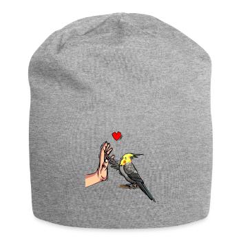 Nymph Parakeet Love Bird Parrot - Jersey Beanie - heather grey - Front