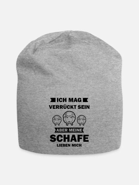 Meine Schafe lieben mich Bauer Geschenk Schäfer - Jersey-Beanie - Grau meliert