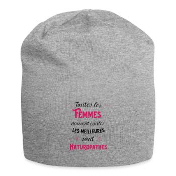 Naturopathe femme santé médecine nature guérison - Bonnet en jersey - gris chiné - Devant