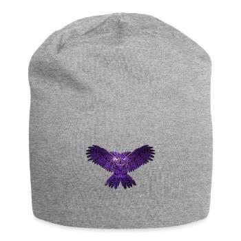 Violette Eule mit Universum - Jersey-Beanie - Grau meliert - Vorne