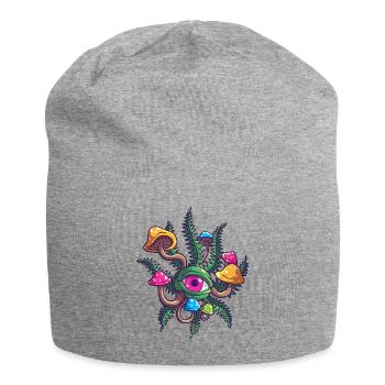 Magic Mushrooms Trippy Psychedelic Cannabis Weed A - Jersey Beanie - heather grey - Front