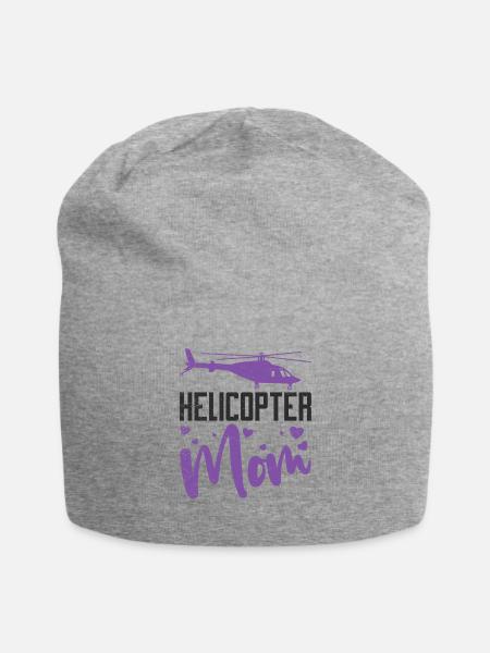 Helikopter Mama Kinder Mutter Eltern - Jersey-Beanie - Grau meliert