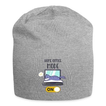 Home Office Fashion On Funny Cat Laptop Sleep - Jersey Beanie - heather grey - Front