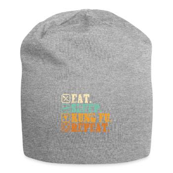 Mangez le kung-fu sommeil Répétition Vintage - Bonnet en jersey - gris chiné - Devant