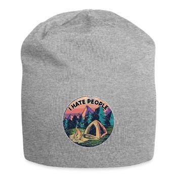 I hate People Distressed Vintage Retro Hass Hater - Jersey-Beanie - Grau meliert - Vorne