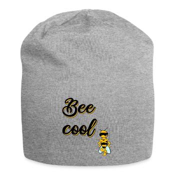 Bee cool Biene dunkle Schrift - Jersey-Beanie - Grau meliert - Vorne
