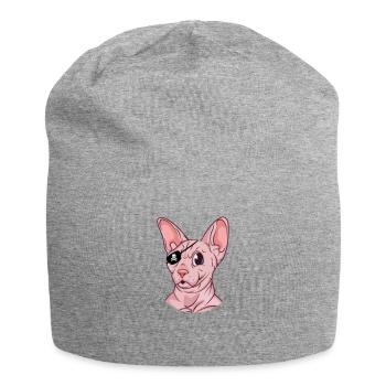 Sphinx Katze Haustier süße haarlose Sphynx Katze - Jersey-Beanie - Grau meliert - Vorne