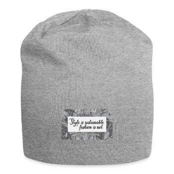 Nachhaltigkeit - Jersey-Beanie - Grau meliert - Vorne