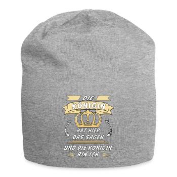KÖNIGIN HAT HIER DAS SAGEN UND DIE KÖNIGIN BIN ICH - Jersey-Beanie - Grau meliert - Vorne