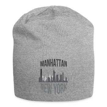 New York - Jersey-Beanie - Grau meliert - Vorne