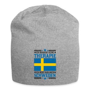 Schweden Urlaub Therapie Spruch Reise Geschenk - Jersey-Beanie - Grau meliert - Vorne