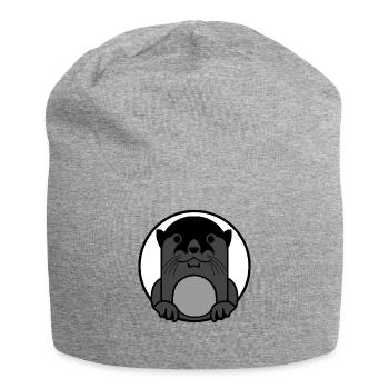 Loutres - Bonnet en jersey - gris chiné - Devant