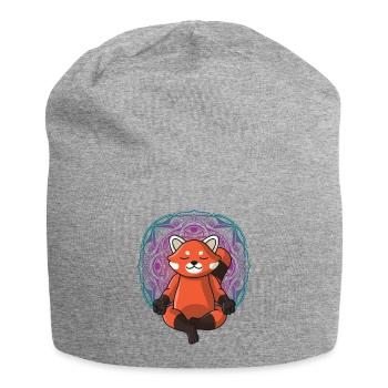 roter Panda Yoga Mandala Spirituell yoga damen - Jersey-Beanie - Grau meliert - Vorne
