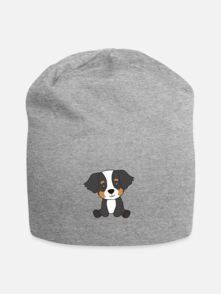 Hund süßer Welpe Berner Sennenhund Hunde - Jersey-Beanie - Grau meliert