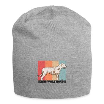 Chien de loup irlandais Retro Irish Wolfhound Vintage - Bonnet en jersey - gris chiné - Devant