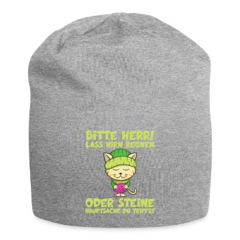 Herr Lass Hirn Regnen Oder Steine Lustige Sprüche - Jersey-Beanie - Grau meliert - Vorne