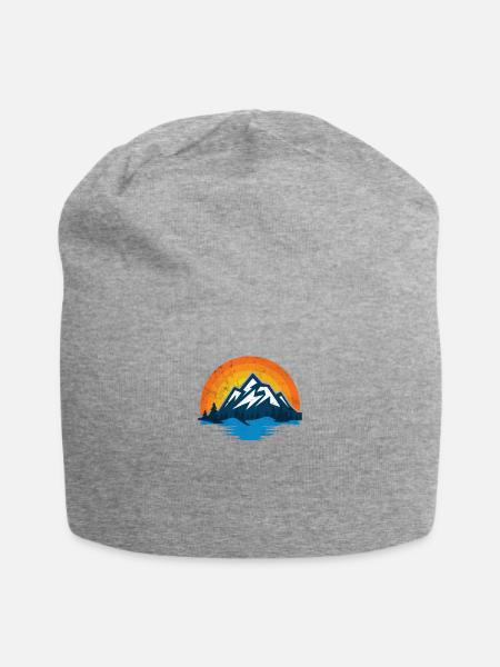 Berge | Wandern | Outdoor | Natur | Alpen Vintage - Jersey-Beanie - Grau meliert