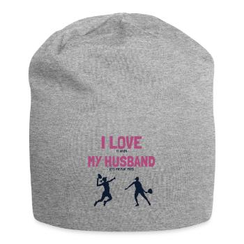 J'Aime Mon Mari Padel Paddle Tennis Padel Tennis - Bonnet en jersey - gris chiné - Devant